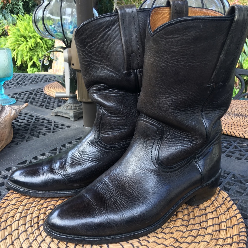 FRYE Mens Black Cowboy Boots